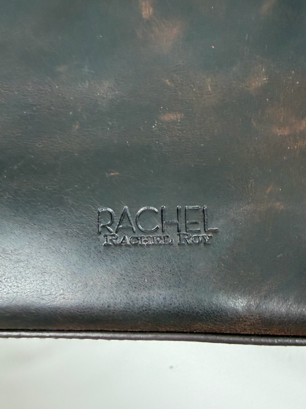 Rachel Roy Distressed Leather Drawstring Backpack Tote - Dark Brown - Picture 10 of 11